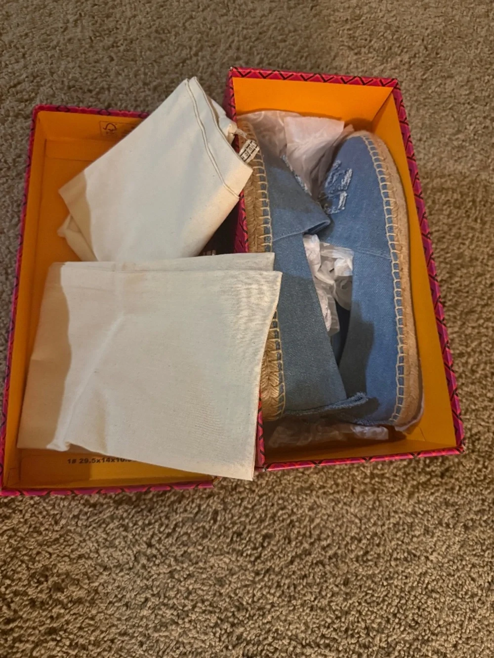 BRAND NEW .TORY BURCH. Double T Denim Espadrille. 8.